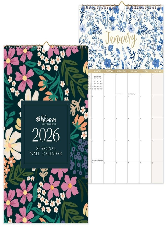 bloom daily planners 2026 Calendar Year Monthly Hanging Wall Calendar (January through December 2026) - Large 11” x 17” - Seasonal - Image 1