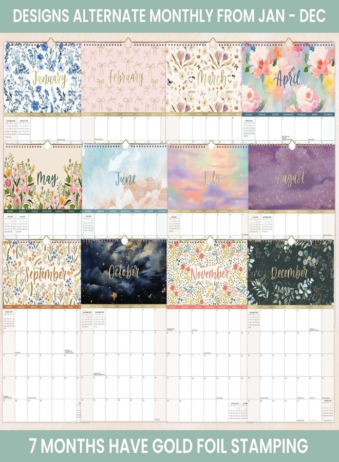 bloom daily planners 2026 Calendar Year Monthly Hanging Wall Calendar (January through December 2026) - Large 11” x 17” - Seasonal - Image 3