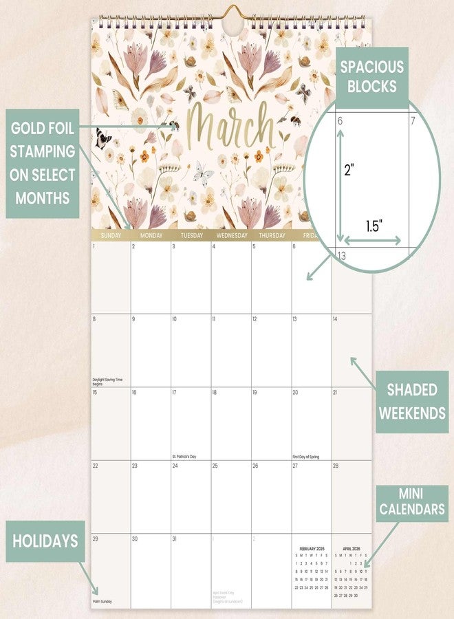 bloom daily planners 2026 Calendar Year Monthly Hanging Wall Calendar (January through December 2026) - Large 11” x 17” - Seasonal - Image 4