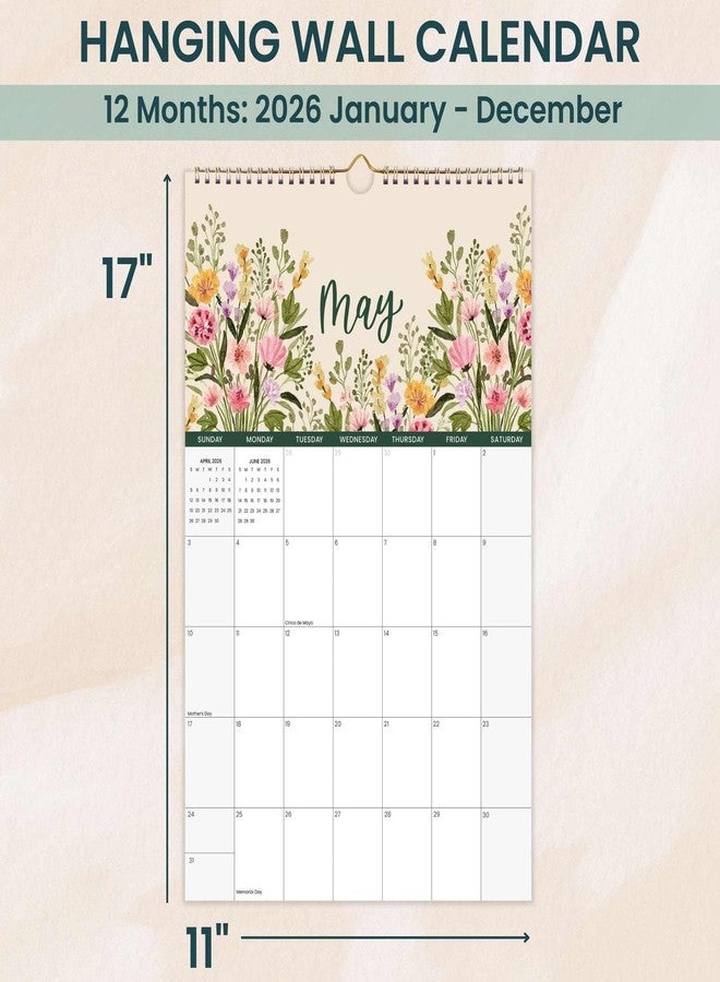 bloom daily planners 2026 Calendar Year Monthly Hanging Wall Calendar (January through December 2026) - Large 11” x 17” - Seasonal - Image 2