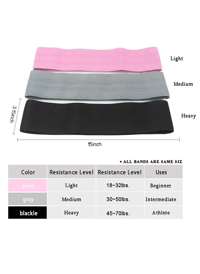 Generic 3-Piece Exercise Resistance Loop Bands Set Exercise Workout Bands for Women and Men  - Image 2