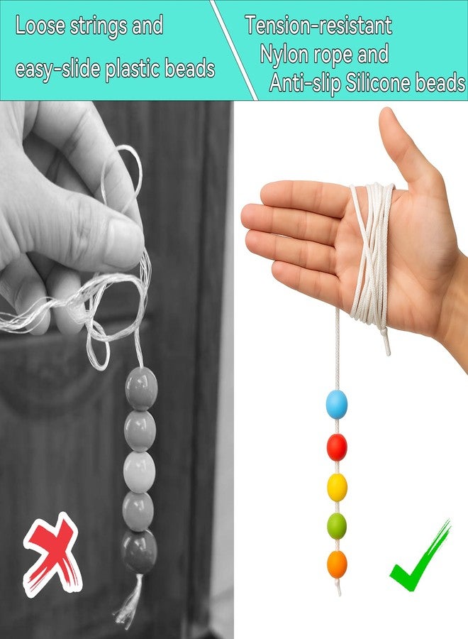 جهاز تدريب تقارب الرؤية بطول 6 أقدام مع 5 خرزات - أداة لعلاج قصور التقارب - درّب الرؤية والأداء الرياضي والمزيد!، أبيض - Image 5