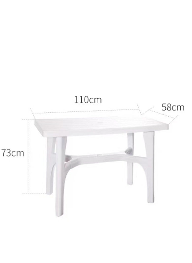 Generic Set of 5 Plastic Table Chairs, 1 Square Table and 4 Chairs, Stackable Modern Princess Armchair, Garden Plastic Table Camping Seat, Dining Furniture Picnic Table Weather Resistant, for Indoors Outdoors Dinner Barbecue Casual and Coffee (1 Square Table + 4 Chairs)  - Image 5