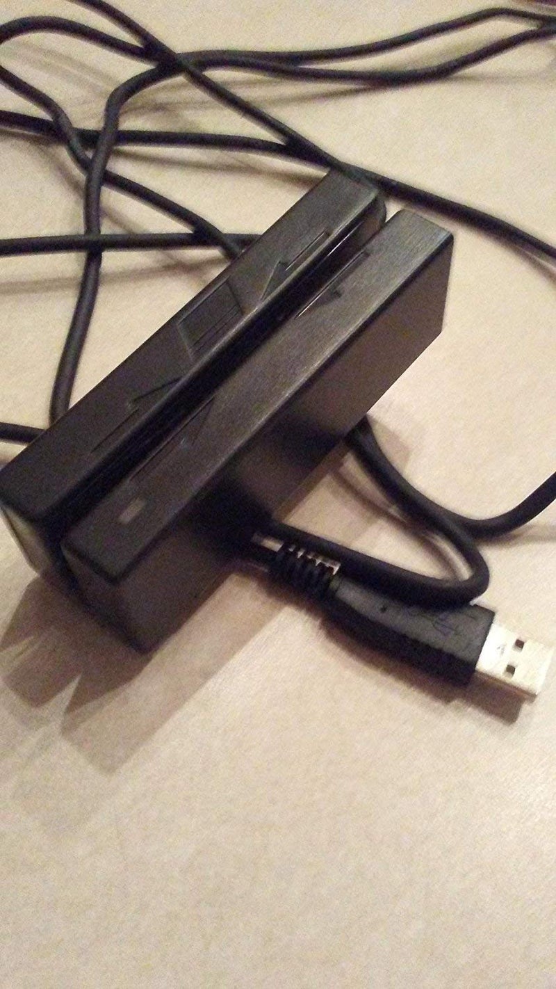 21040102 Triple Track Magnetic Stripe Mini Swipe Reader with USB HID Interface Emulation and 6' Cable, Black
