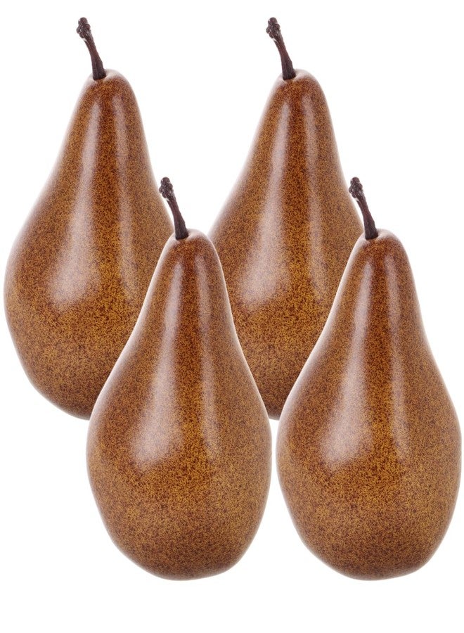 VOSAREA 4pcs Artificial Pears Realistic Pears Model Lifelike Fake Fruit Models for Home Office Restaurant Decor Miniature Props for Teaching and Decorating Spaces - Image 1