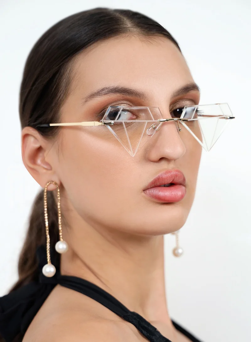 Woggles Red Pappy Solarae Transparent Diamond Sunglasses
