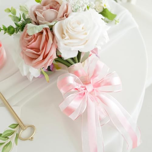 PATPAT® 1 Roll 147ft x 2.5cm Pink Cuttable Ribbon Roll, Multi-Purpose Ribbons for Gift Wrapping, Birthday Cake Decoration DIY Crafting, Ribbon Bows Satin Ribbon Lace Ribbons for Decoration - Image 3