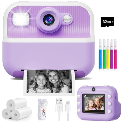 DUDUDRAGON Instant Camera, Front Rear Dual Selfie Kids Camera with 1080P Videos, Holiday Birthday Gifts for Kids Age 3-12, Toddler Portable Travel Print Digital Camera Toy for 4 5 6 7 8 9 Year Boys Girls - Image 1