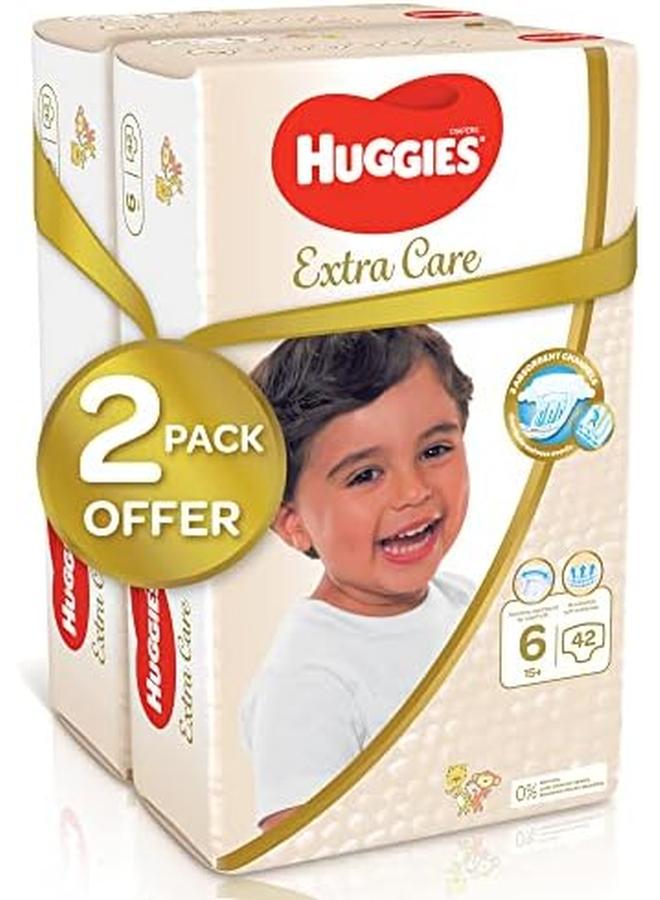 HUGGIES Extra Care Size 6 15 Plus Kg Twin Jumbo Pack 84 Diapers - Image 2