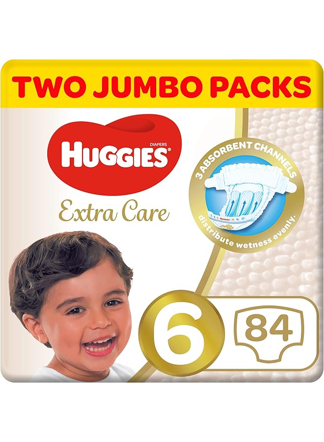 HUGGIES Extra Care Size 6 15 Plus Kg Twin Jumbo Pack 84 Diapers - Image 1
