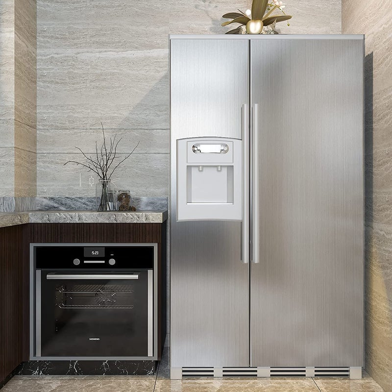 SUPERFAB ورق لاصق من الألمنيوم الفضي مقاوم للماء والزيت لورق جدران الفولاذ المقاوم للصدأ لمطبخ الموقد وتجديد خلفية الثلاجة وغسالة الصحون (60 سم × 381 سم) - Image 3