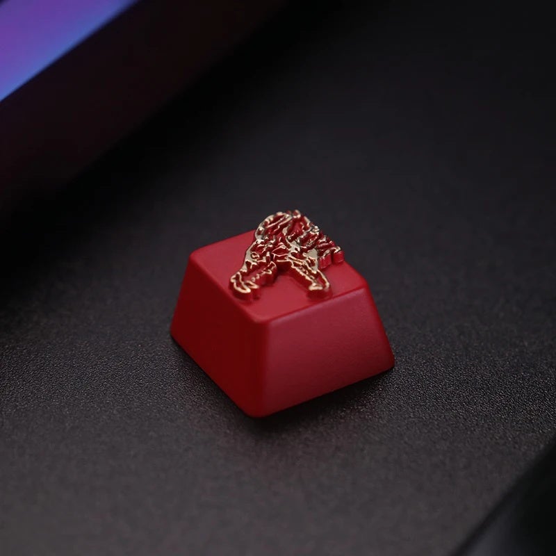أكو لوحة مفاتيح Keystone Artisan Keycap CS GO Growl Red Zinc Aluminum Alloy MX Switch for Akko FUN60 Pro, Aula F75, Ajazz Keyboard - Image 2
