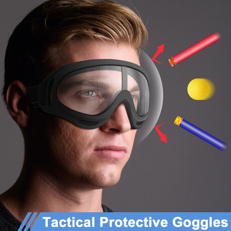 POKONBOY 4 Pack Protective Goggles Safety Glasses Eyewear Compatible with Nerf Guns for Kids Teens Game Battle (4 Colors) - Image 5