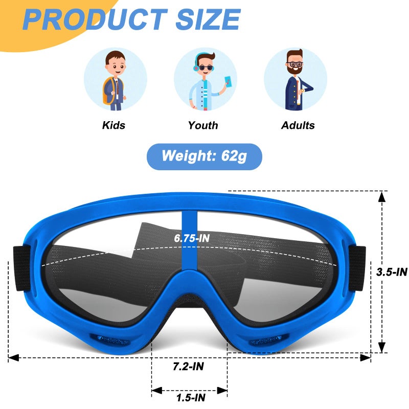 POKONBOY 4 Pack Protective Goggles Safety Glasses Eyewear Compatible with Nerf Guns for Kids Teens Game Battle (4 Colors) - Image 2