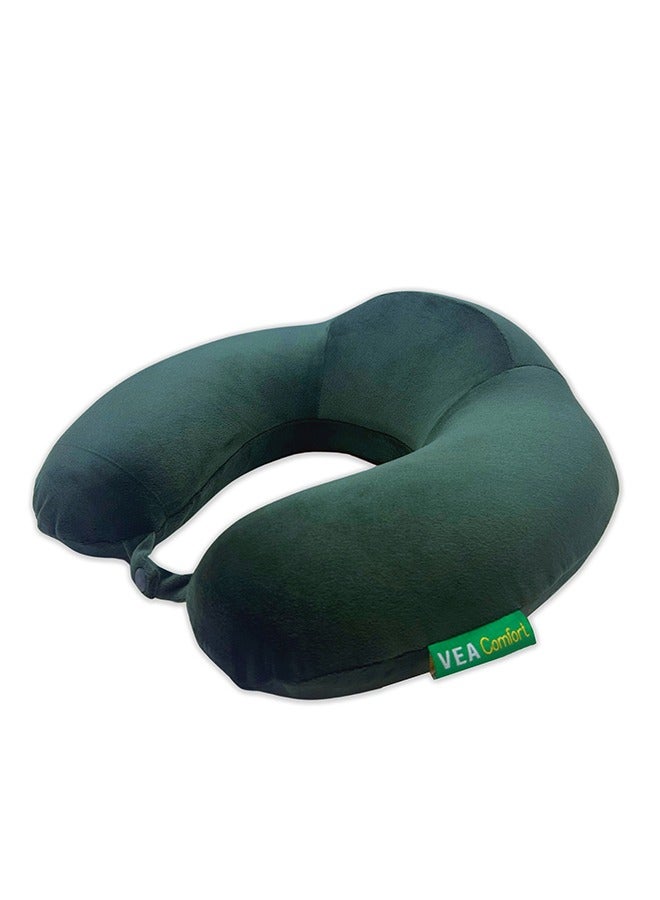 Vea Comfort Memory Foam Travel Neck Pillow – Ideal for Car, Airplane, and Home Use _Drak Green - Image 1