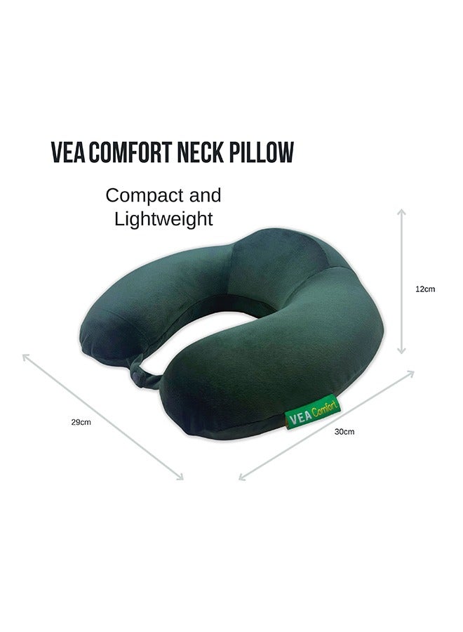 Vea Comfort Memory Foam Travel Neck Pillow – Ideal for Car, Airplane, and Home Use _Drak Green - Image 2