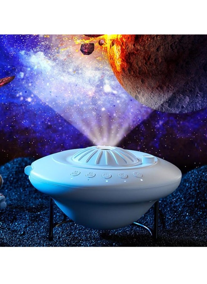 1 set of LED projector, adjustable angle, wide projection range, no glare, low noise, improved atmosphere, high-precision lens (UFO white host +8 light film)