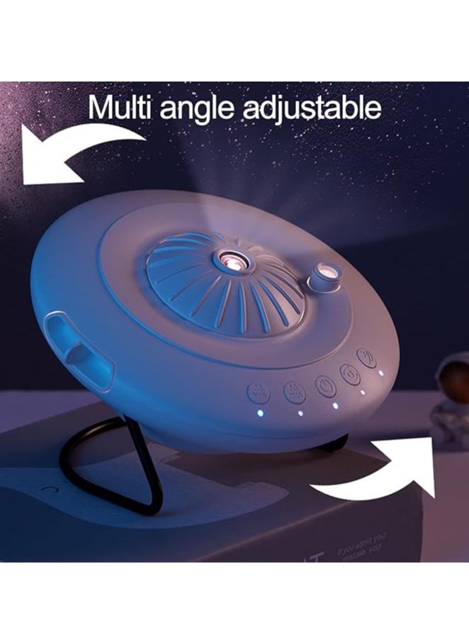 1 set of LED projector, adjustable angle, wide projection range, no glare, low noise, improved atmosphere, high-precision lens (UFO white host +8 light film)
