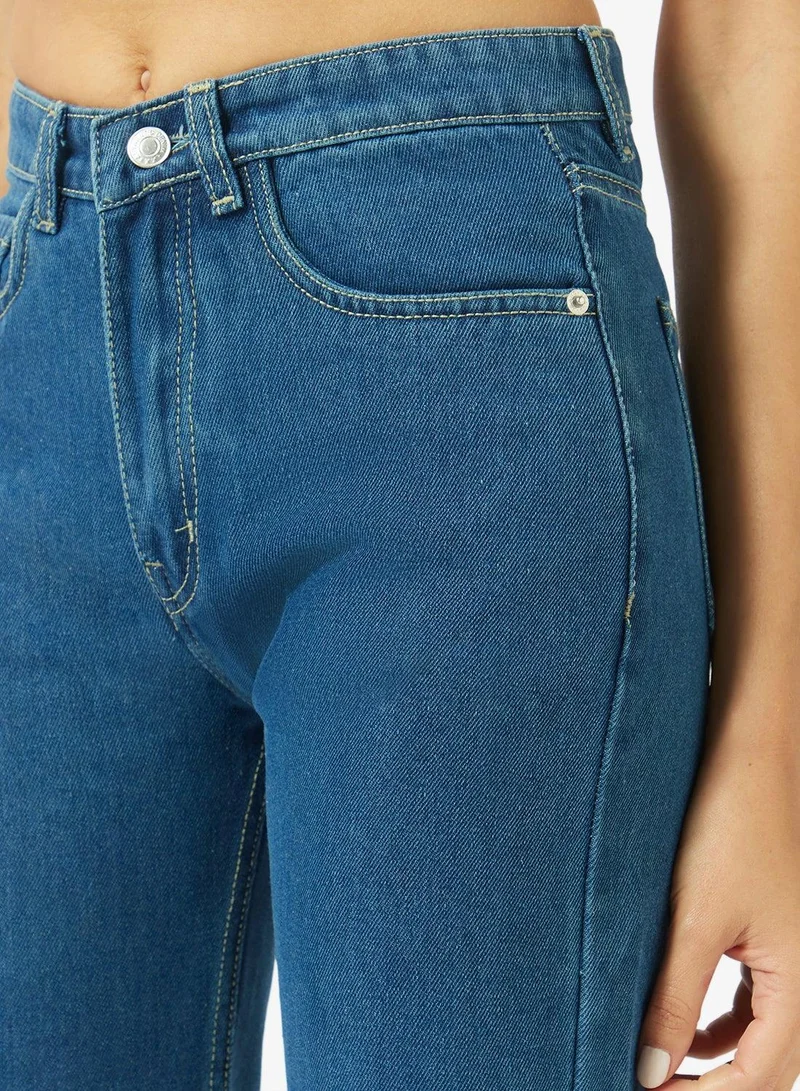Ginger  Distressed High Rise Straight Fit Jeans for Women | Best Price UAE
