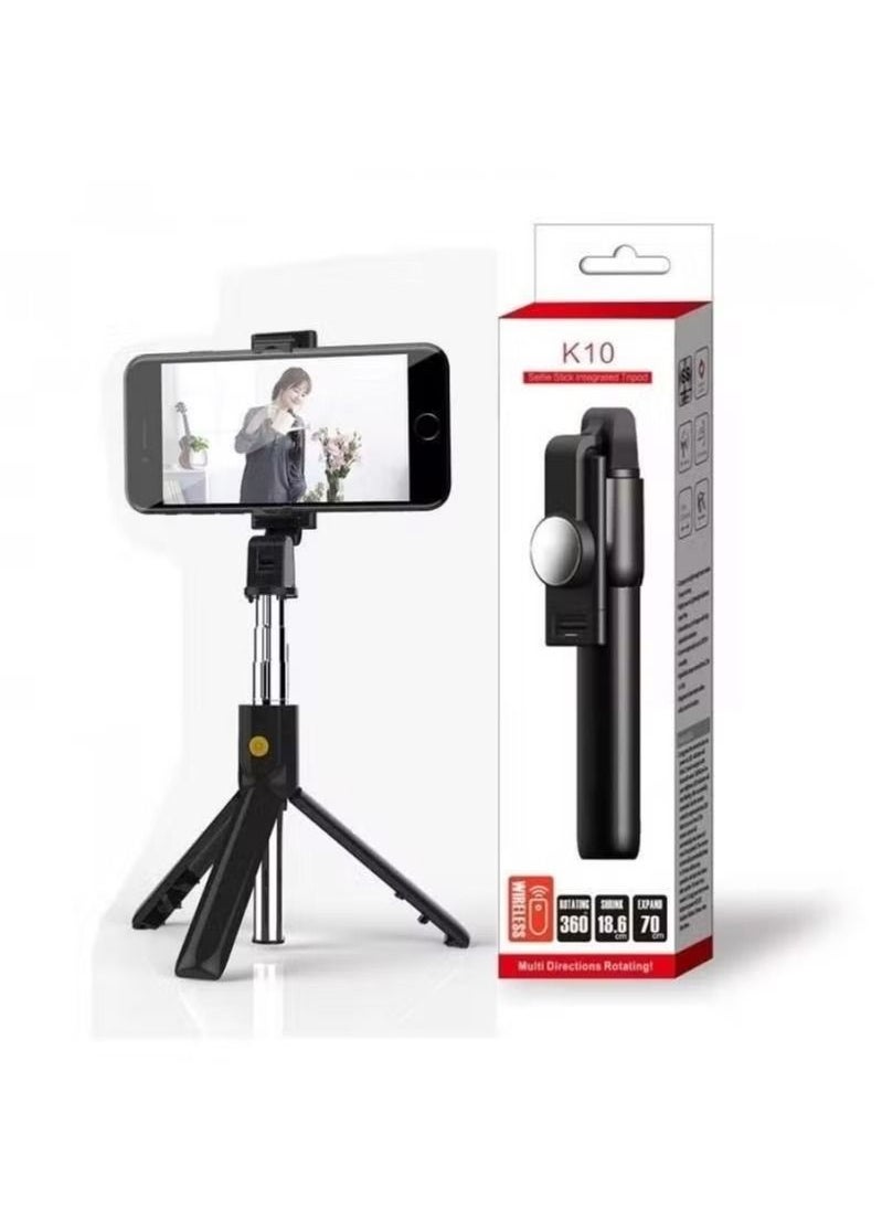 Zaboon - 360 Rotation Cell Phone Selfie Stick Tripod, Smartphone Tripod Stand All-in-1 with Integrated Wireless Remote, Portable, Lightweight, Tall Extendable Phone Tripod for 4''-7'' iPhone and Android Phones - Image 1