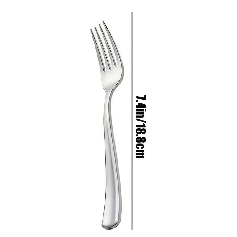 75 Pcs Silvery Plastic Dessert Forks 7.4 Inch Thick Cutlery For Parties Weddings - Image 3