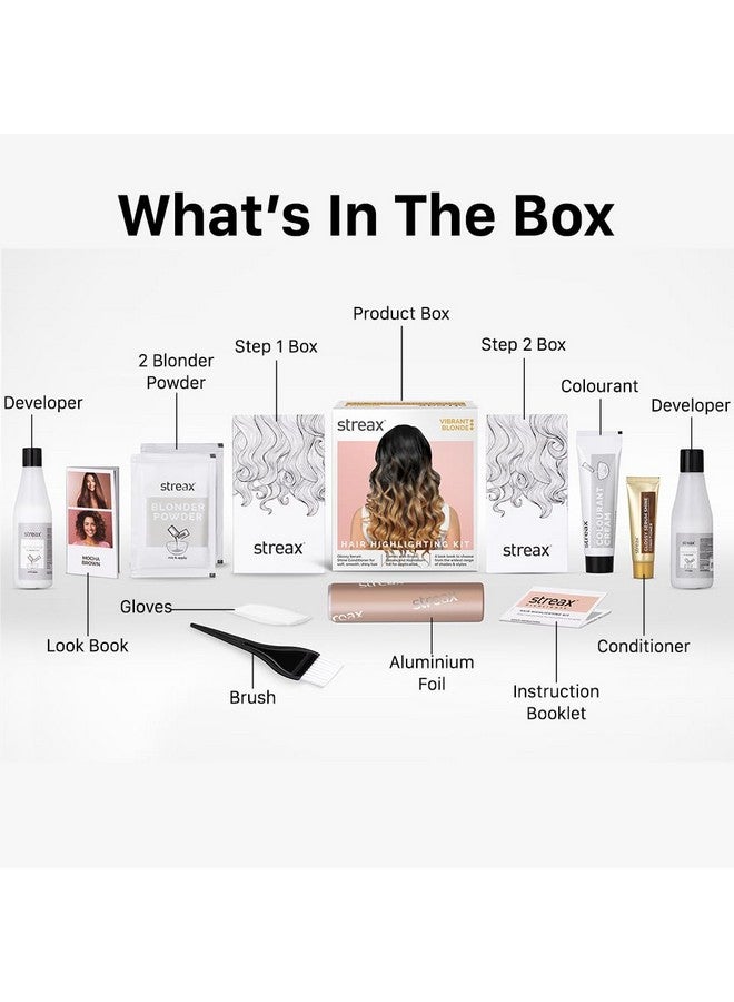 Streax Hair Colour Highlight Kit | Blonde Hair Colour, Vibrant Blonde - Pack Of 1 I Enriched With Walnut & Argan Oil I Hair Colour For Women | Rich, Vibrant, Easy To Use, Diy Application - Image 3