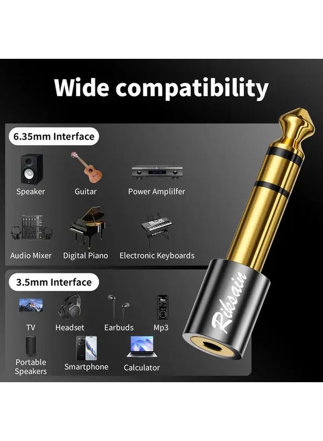 Gold Plated 635mm to 35mm Audio Adapter 1 Pack for Speaker Guitar Mixer - Image 4