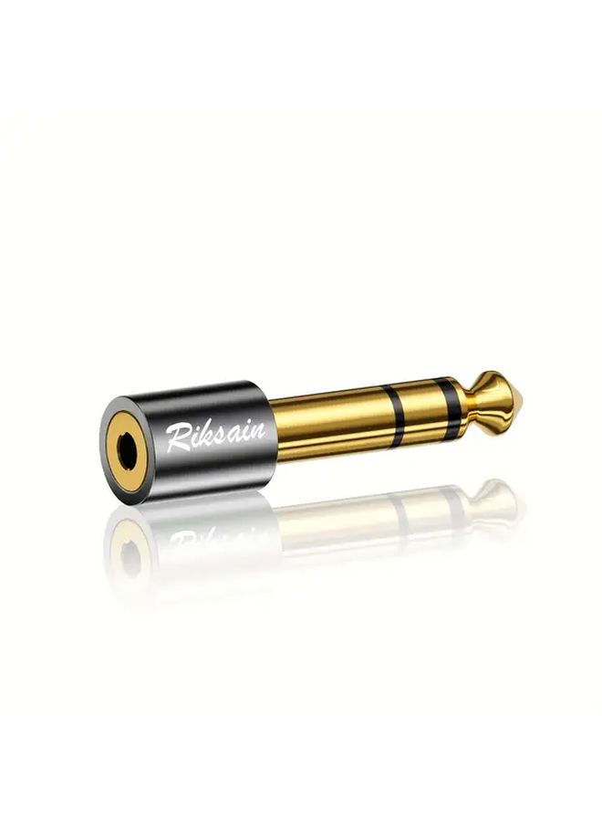 Gold Plated 635mm to 35mm Audio Adapter 1 Pack for Speaker Guitar Mixer - Image 1