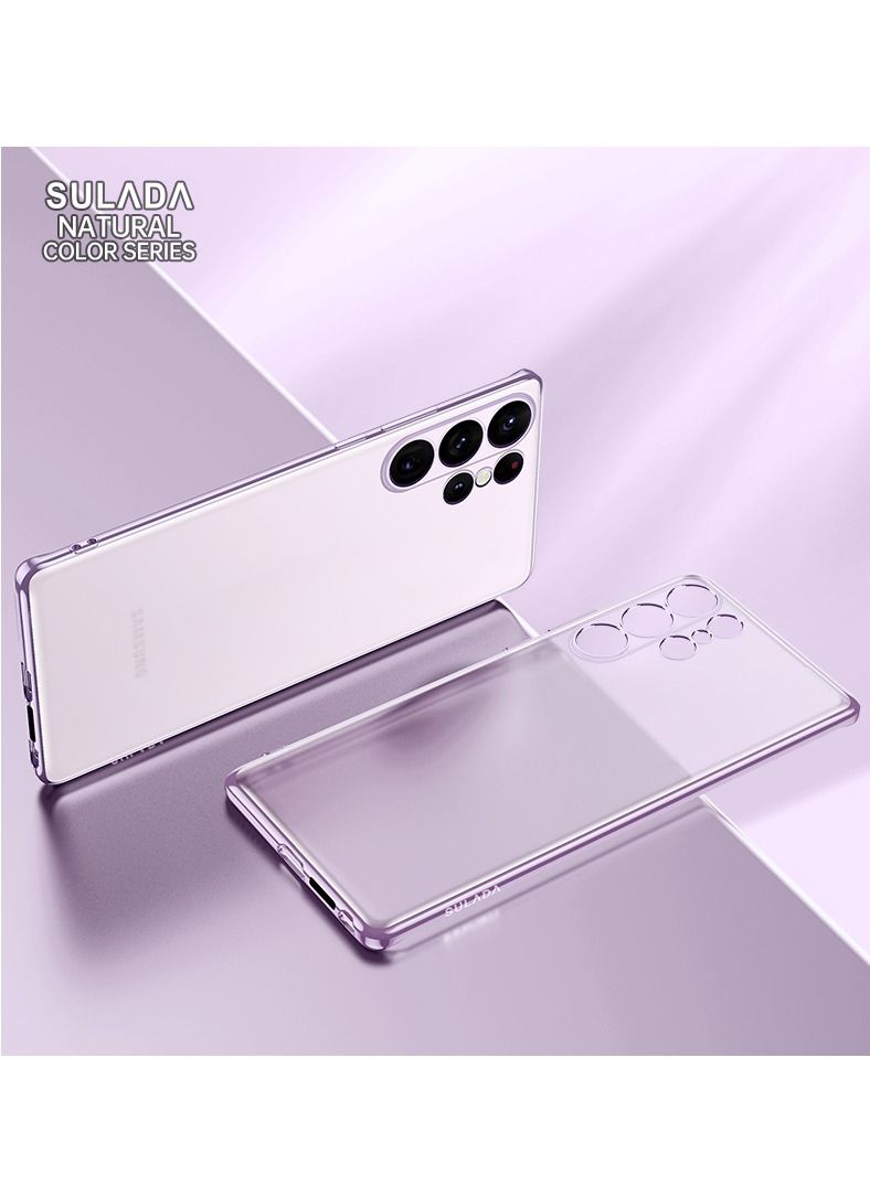 SULADA Suitable for Samsung Galaxy S23 Ultra Matte Plated Mobile Phone Shell Translucent Protective Soft Shell Light Purple