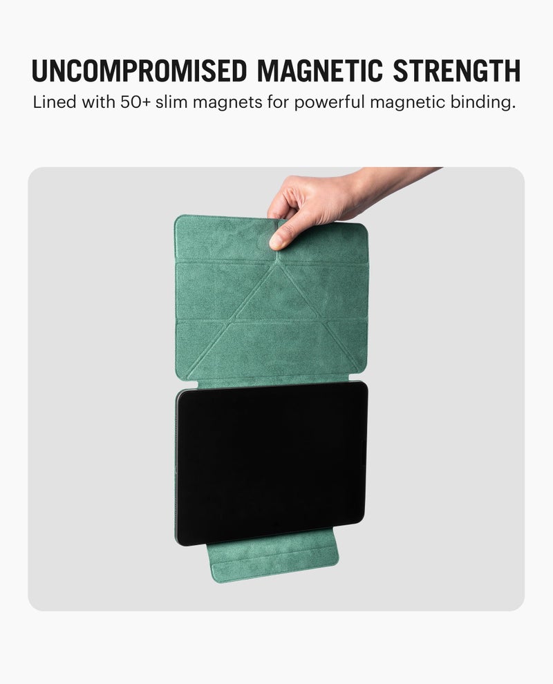 DailyObjects Sage Green Pleat Y-Fold Magnetic iPad Case for iPad Air 11 (M2) 2024 11 Inch - Image 4