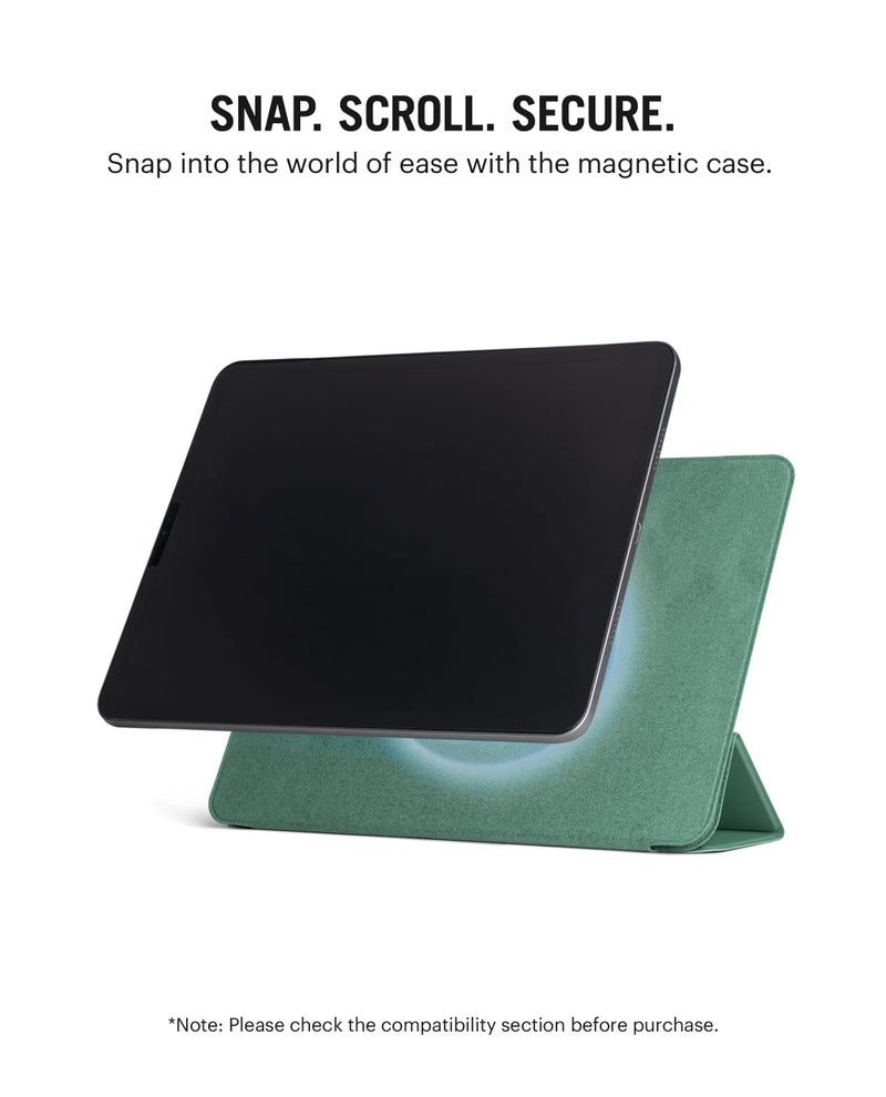 DailyObjects Sage Green Pleat Y-Fold Magnetic iPad Case for iPad Air 11 (M2) 2024 11 Inch - Image 2