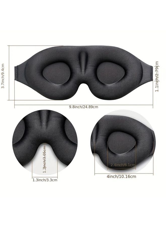 3D Contour Sleep Mask Blackout Soft Comfortable For Travel Yoga Naps 1pc - Image 4