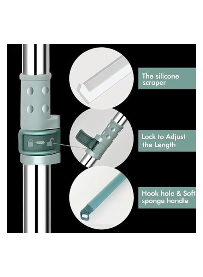 erorex Floor Squeegee with Telescopic Handle 78–126CM, Heavy Duty Squeegee for Floor, Squeegee Broom for Tiles, Garage, Deck, Bathroom, Window - Image 4