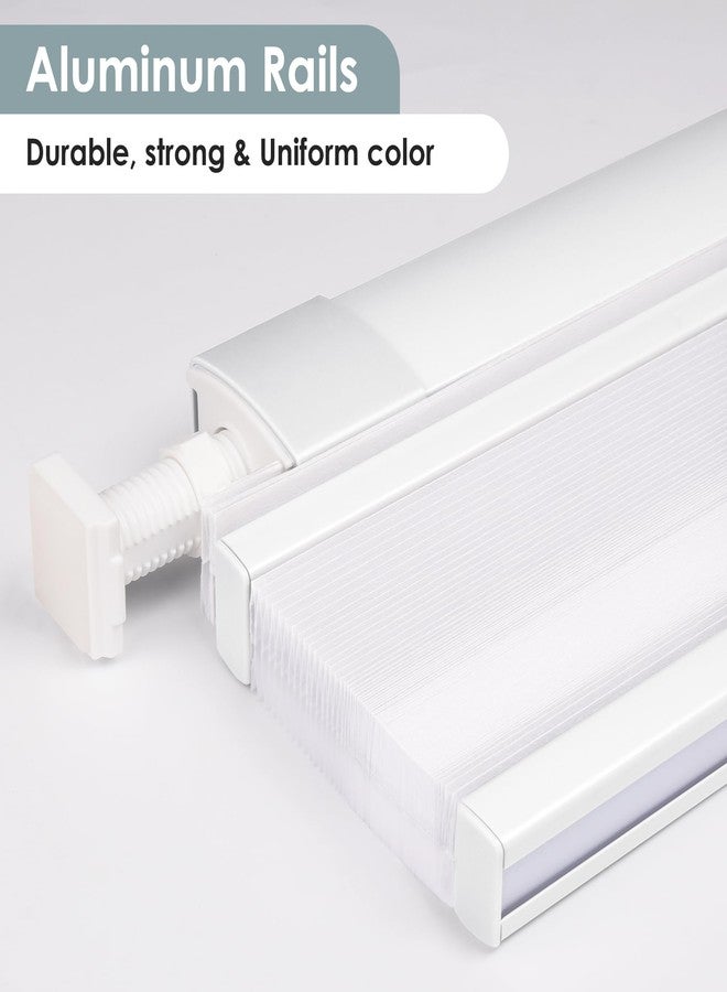 LazBlinds No Tools No Drill Cordless Cellular Shades, Top Down Bottom Up (TDBU) Cellular Pleated Window Shades, Light Filtering Honeycomb Shades for Window Size 20" W x 48" H, White - Image 4