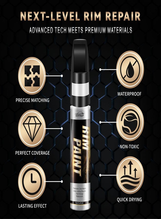 xdotoar Rim Touch Up Paint,Matte Black Car Wheel Scratch Repair - Image 2