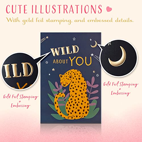 Prims & Flourish Valentines Day Cards for Kids School, 36-Pack Animal-Themed Funny Valentine's Exchange Cards for Classroom with Gold Foil and Emboss Details, 4 x 6 Inches, Blank on the Inside, Envelopes Included - Image 5