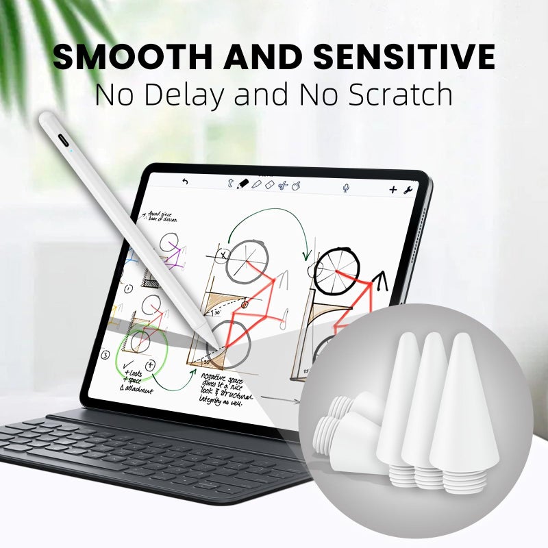 EVACH Replacement Pencil Tips for Evach Stylus Pen for iPad I706 White,5PCS White - Image 2