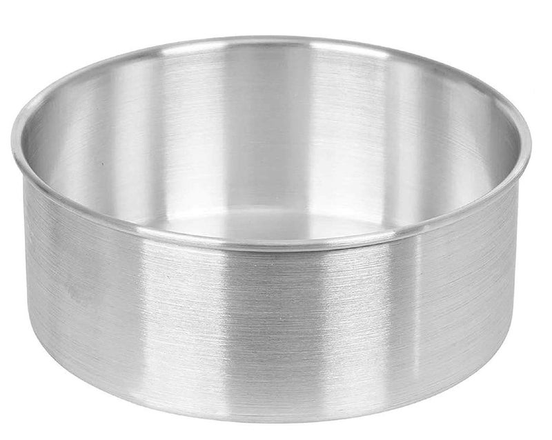 M4 CREATIONS Megz Bakeware Aluminium Baking Round Cake PanMould for Microwave Oven 6 Inch iameter x 4 Inch Height - Image 1