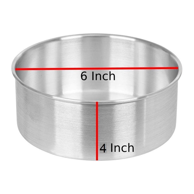 M4 CREATIONS Megz Bakeware Aluminium Baking Round Cake PanMould for Microwave Oven 6 Inch iameter x 4 Inch Height - Image 2