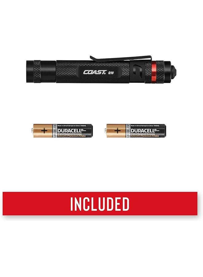 Coast G19 54 Lumen Inspection Beam LED Penlight with Adjustable Pocket Clip and Consistent Edge To Edge Brightness Black - Image 3
