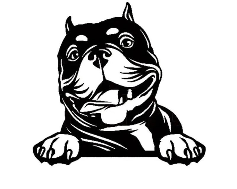 Peeking American Bully Anime Car Sticker Peekaboo Vinyl Cute Dog Face Decals for Vehicle Window Bumper