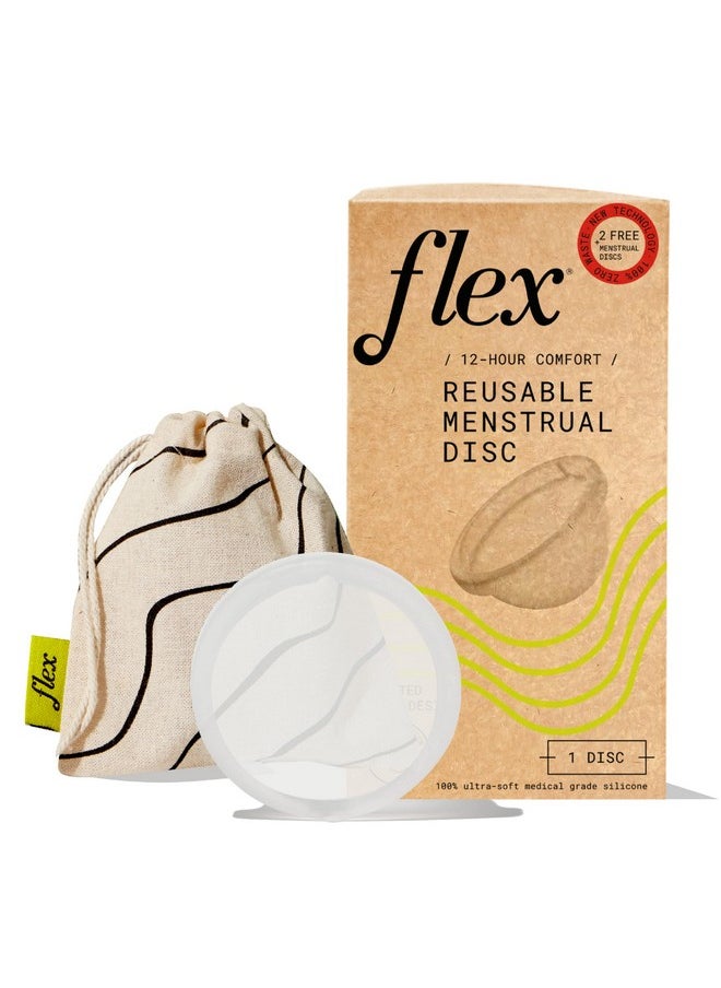 FLEX Reusable Disc | Reusable Menstrual Disc | Tampon, Pad, And Cup Alternative | Capacity Of 6 Super Tampons | Lasts For Years | Includes Carrying Pouch & 2 Free Disposable Discs  - Image 1