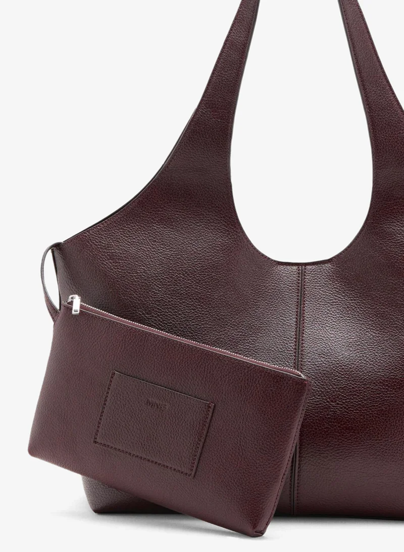 Mango 78-BURDEOS Large Shopper Bag for Women | Best Price UAE
