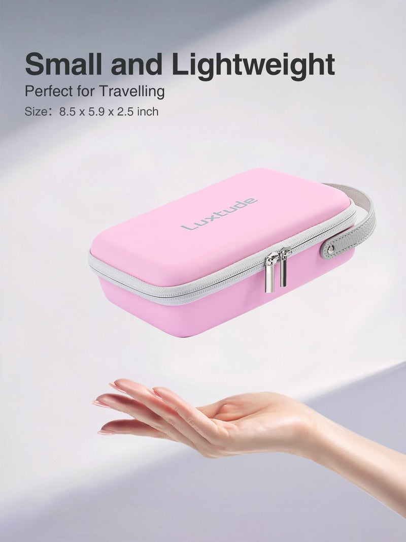 Luxtude Pink Electronics Organizer Travel Case, Tech Organizers Travel Case, Hard Charger Organizers, Portable Cable Organizer, Travel Essentials for Charger/Mouse/Cash/Card/Pen, Tech Gifts - Image 3