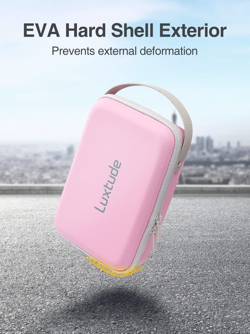 Luxtude Pink Electronics Organizer Travel Case, Tech Organizers Travel Case, Hard Charger Organizers, Portable Cable Organizer, Travel Essentials for Charger/Mouse/Cash/Card/Pen, Tech Gifts - Image 4