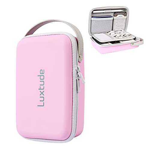Luxtude Pink Electronics Organizer Travel Case, Tech Organizers Travel Case, Hard Charger Organizers, Portable Cable Organizer, Travel Essentials for Charger/Mouse/Cash/Card/Pen, Tech Gifts - Image 1