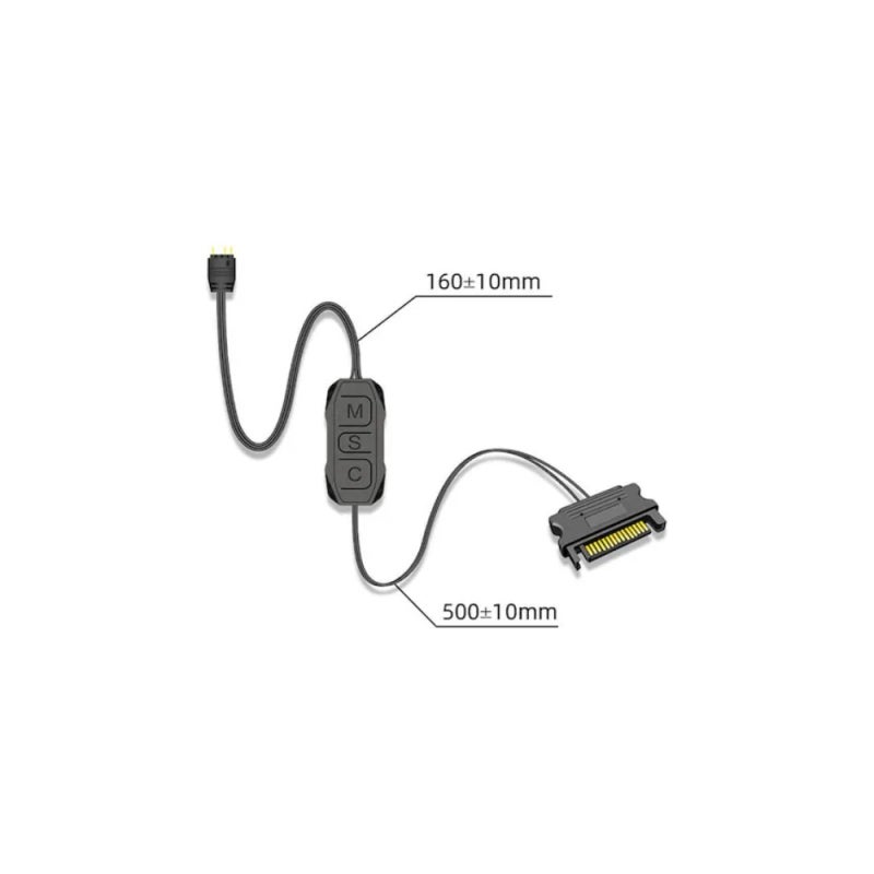 ARGB Controller SATA Powered 5V 3Pin LED Lighting Compatible with RGB Fans - Compact Design for Desktop Computer Setup - Image 4