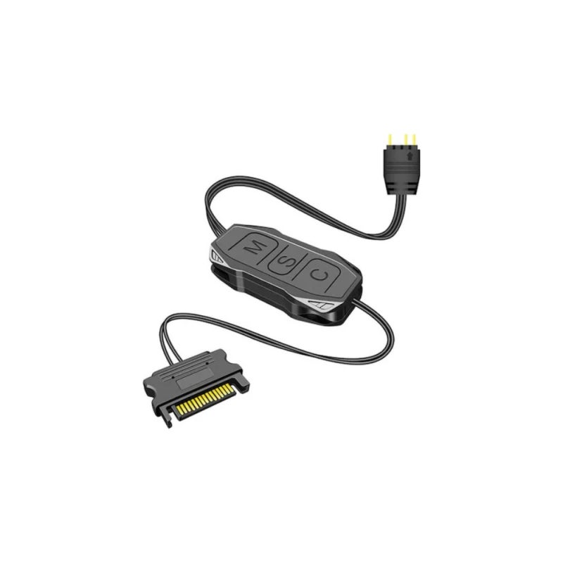 ARGB Controller SATA Powered 5V 3Pin LED Lighting Compatible with RGB Fans - Compact Design for Desktop Computer Setup - Image 1