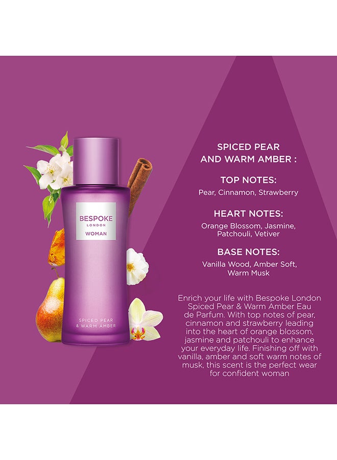 BESPOKE LONDON BESPOKE London Women's Perfume Spiced Pear & Warm Amber Eau De Parfum | 100ml | Rich, Fruity & Warm Scent | Long-Lasting, Elegant Fragrance | Perfect for Cozy Evenings & Special Occasions - Image 3