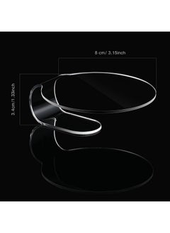 Chinco Makeup Mixing Palette 2 Pieces Handheld Makeup Mixing Tray Acrylic Foundation Mixing Tray Clear Foundation Palette Eyeshadow Makeup Hand Palette Cosmetic Foundation Dish For Makeup Blending  - Image 4